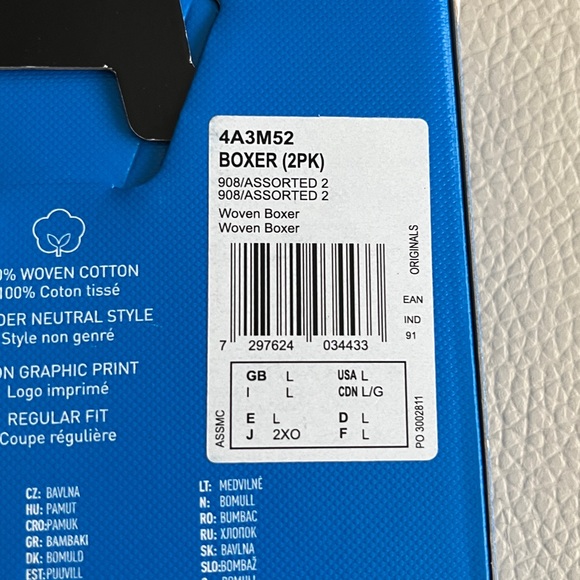 NWB - Adidas Originals Men’s “Sneakers” Print Woven Boxer - Size L 2pcs / Box - Picture 6 of 8